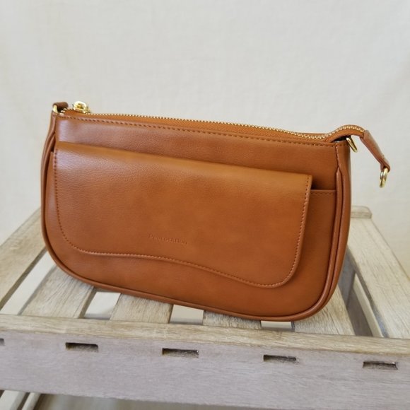 NEW! Brown Faux Leather Purse Shoulder Crossbody Bag w/Detachable Strap - Picture 4 of 14